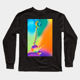 Colorful close up of oil drops in water Long Sleeve T-Shirt